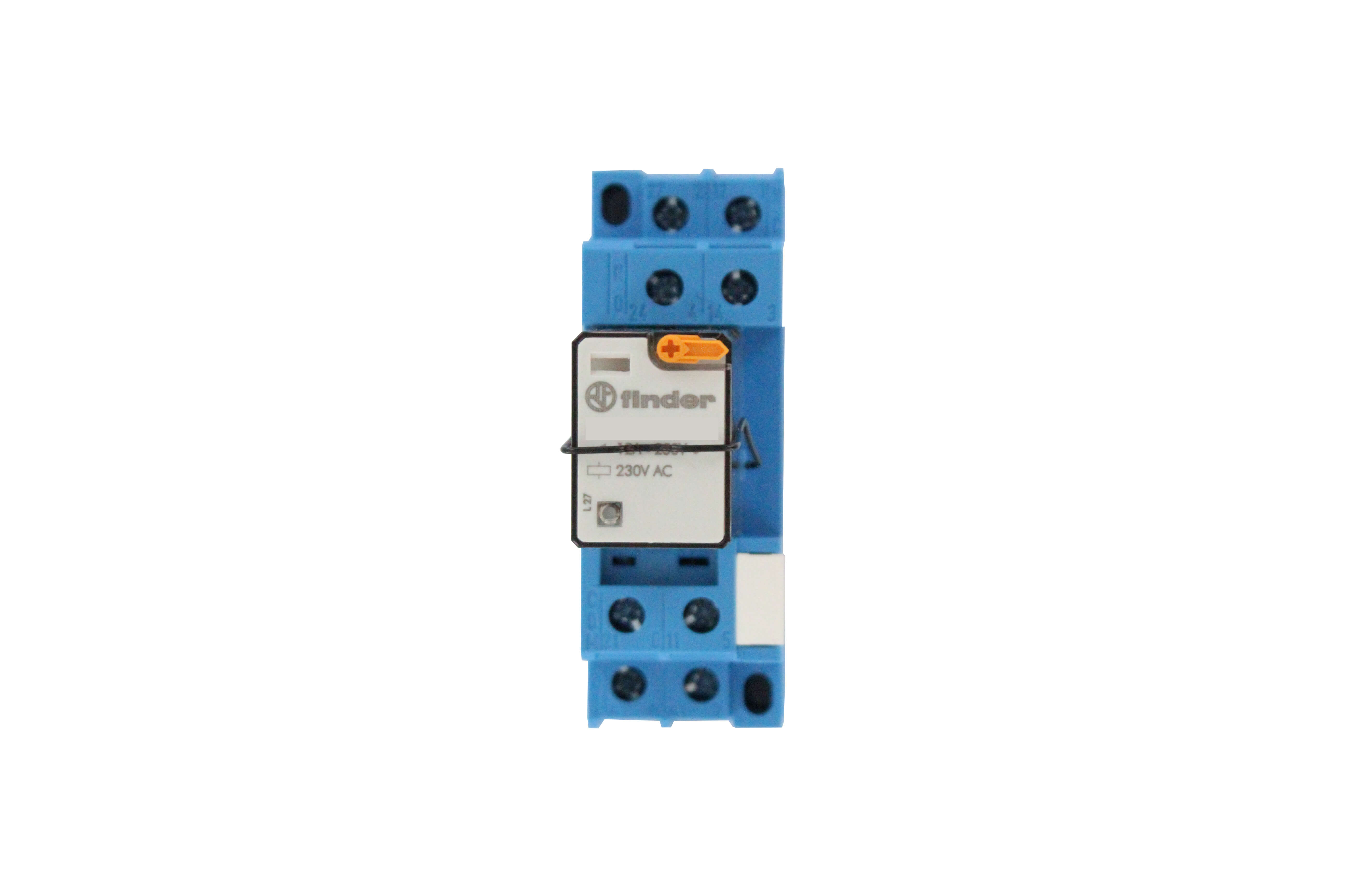 EB.RS DIN Rail Socket + Relay for 230v AC to volt free contact for